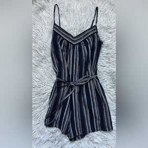 Striped Navy Blue Romper Small